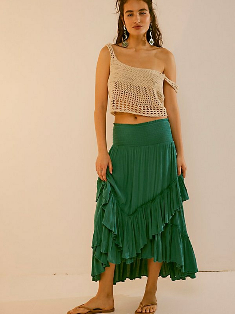 Free People Convertible Ruffle Skirt M